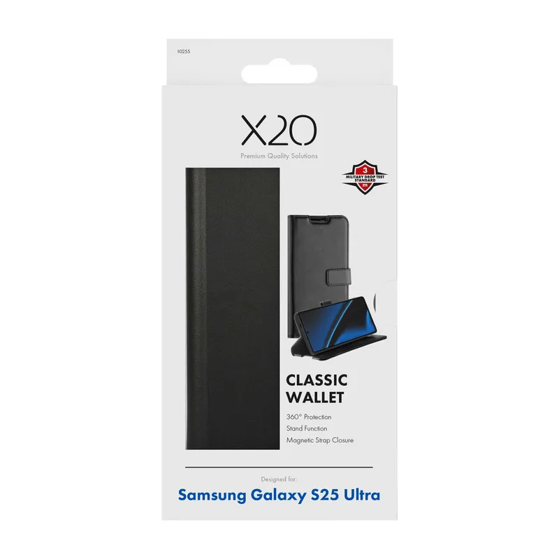 X2O Classic Wallet Samsung Galaxy S25 Ultra Sort - 3410255