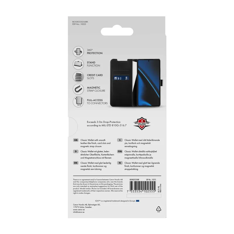 X2O Classic Wallet Samsung Galaxy S25 Ultra Sort - 3410255