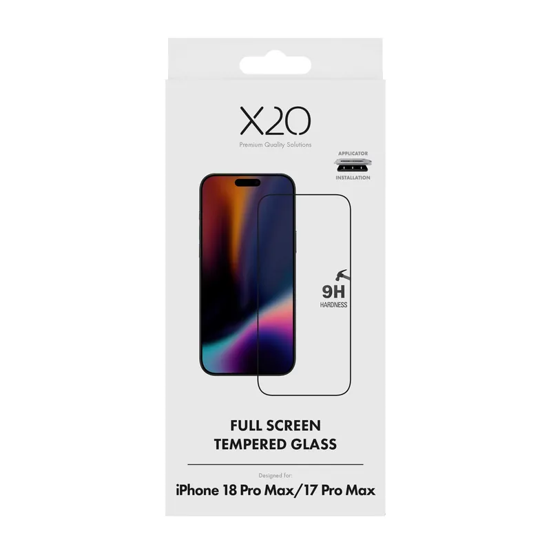 X2O Premium Full Screen Beskyttelsesglas Apple iPhone 18 Pro Max/17 Pro Max - 3410002