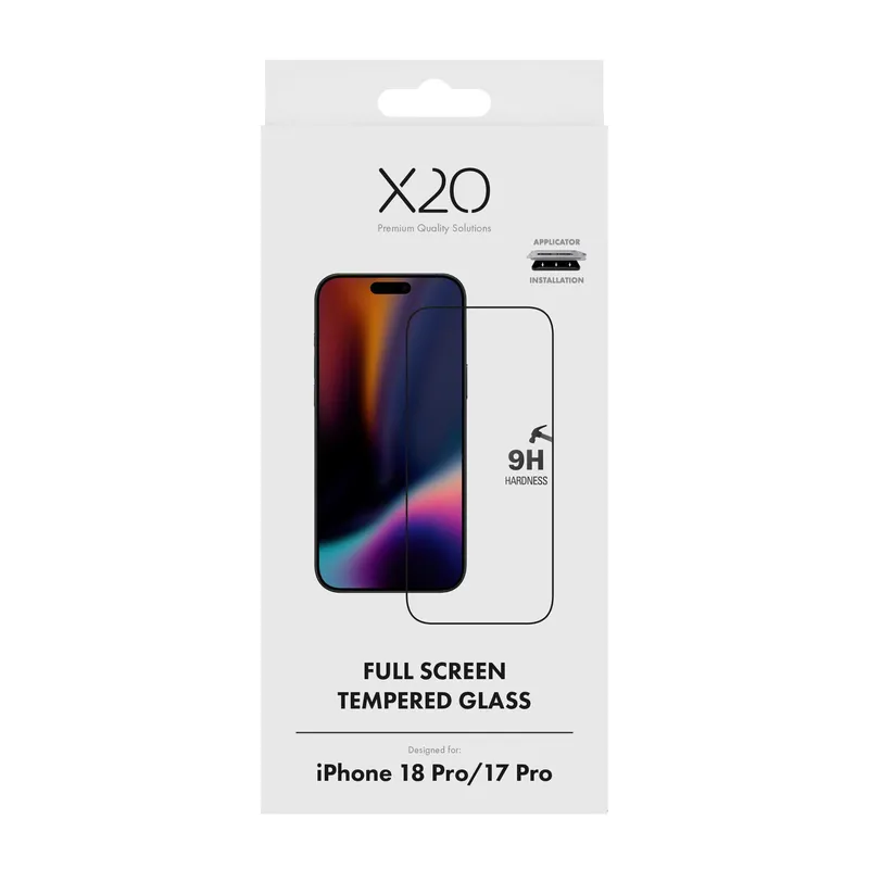 X2O Premium Full Screen Beskyttelsesglas Apple iPhone 18 Pro/17 Pro - 3410010