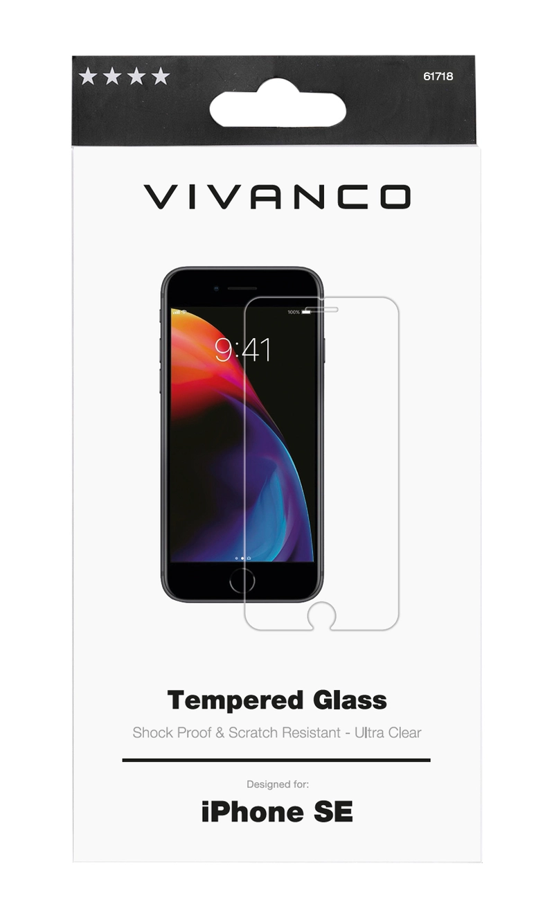 Vivanco Beskyttelsesglas 9H iPhone SE (2020) - 2861718