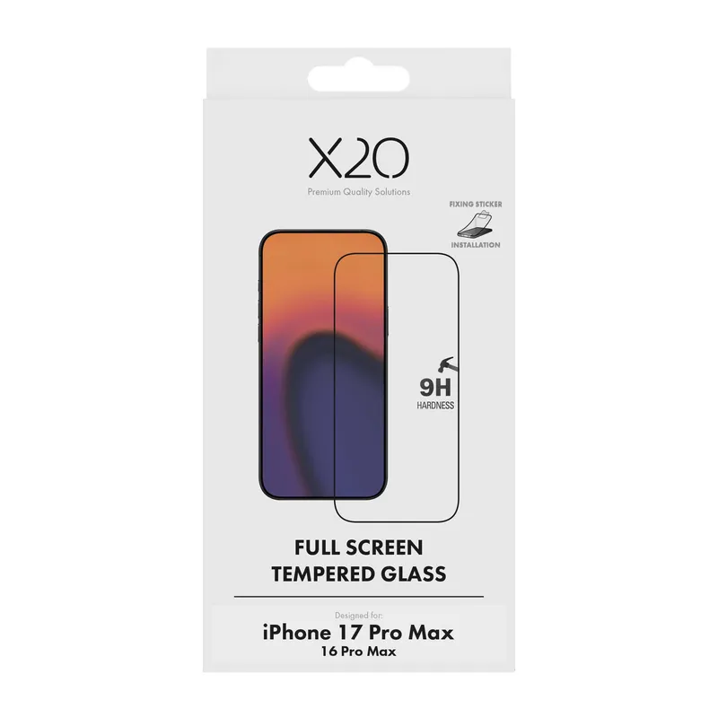 X2O Full Screen Beskyttelsesglas Apple iPhone 18 Pro Max/17 Pro Max/16 Pro Max - 3410338
