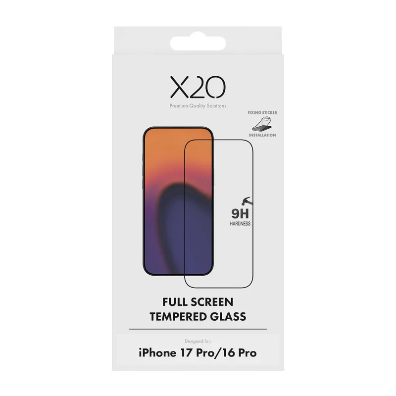 X2O Full Screen Beskyttelsesglas Apple iPhone 18 Pro/17 Pro/16 Pro - 3410339