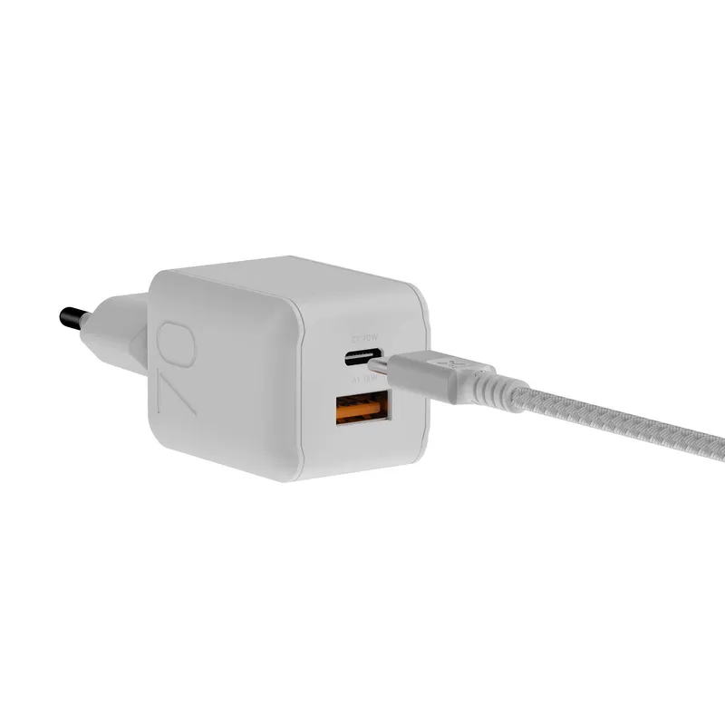 Xtorm 70W GaN3 NextGen Hjemmeoplader USB-C/C/A GRS Hvid - 9510374