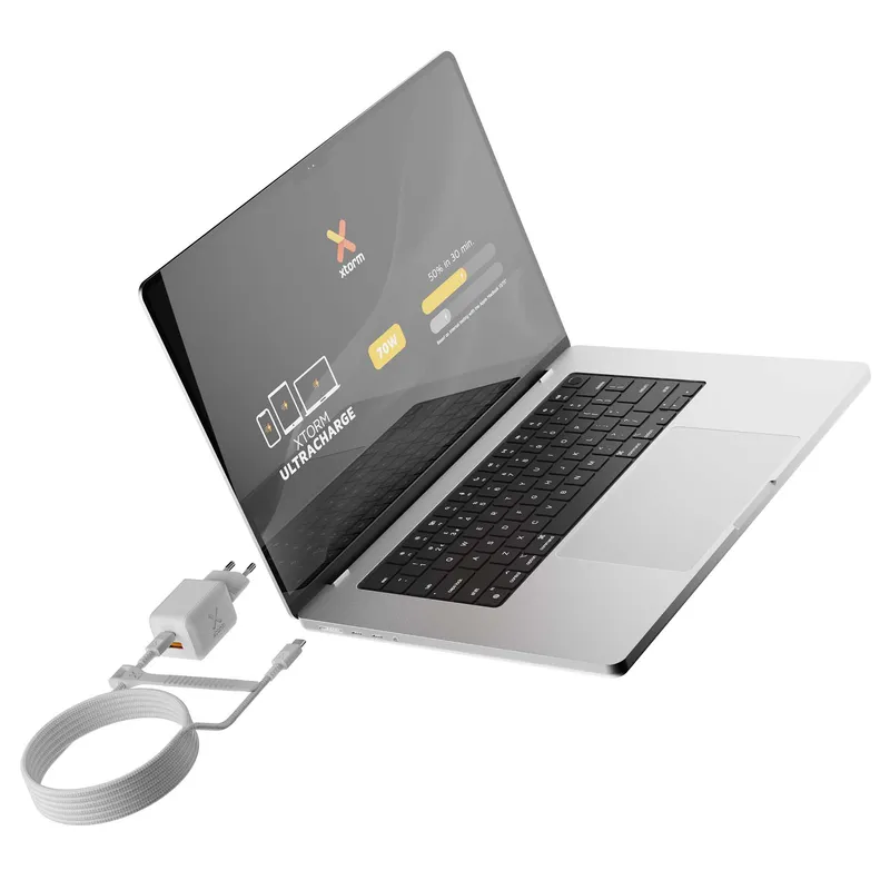 Xtorm 70W GaN3 NextGen Hjemmeoplader USB-C/C/A GRS Hvid - 9510374