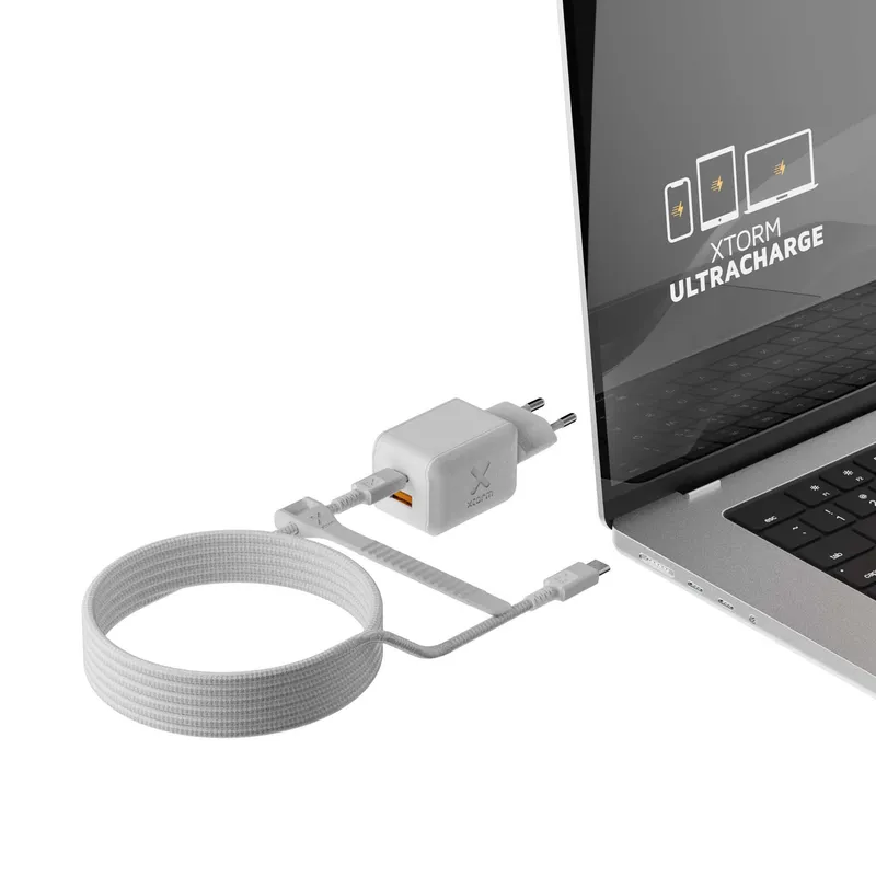 Xtorm 70W GaN3 NextGen Hjemmeoplader USB-C/C/A GRS Hvid - 9510374