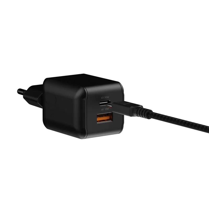 Xtorm 70W GaN3 NextGen Hjemmeoplader USB-C/C/A GRS Sort - 9510375