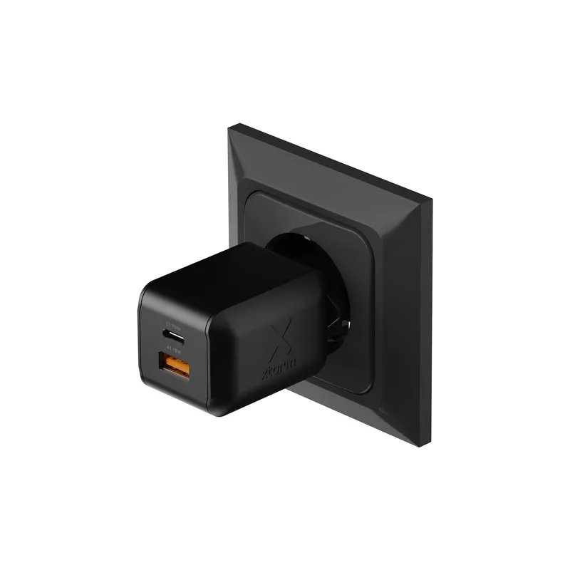 Xtorm 70W GaN3 NextGen Hjemmeoplader USB-C/C/A GRS Sort - 9510375
