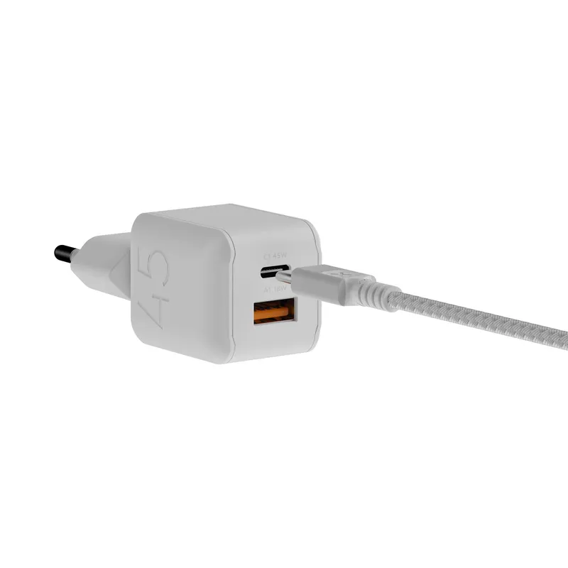 Xtorm 45W GaN3 NextGen Hjemmeoplader USB-C/A GRS Hvid - 9510372