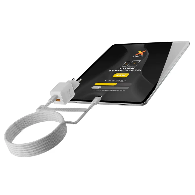 Xtorm 45W GaN3 NextGen Hjemmeoplader USB-C/A GRS Hvid - 9510372