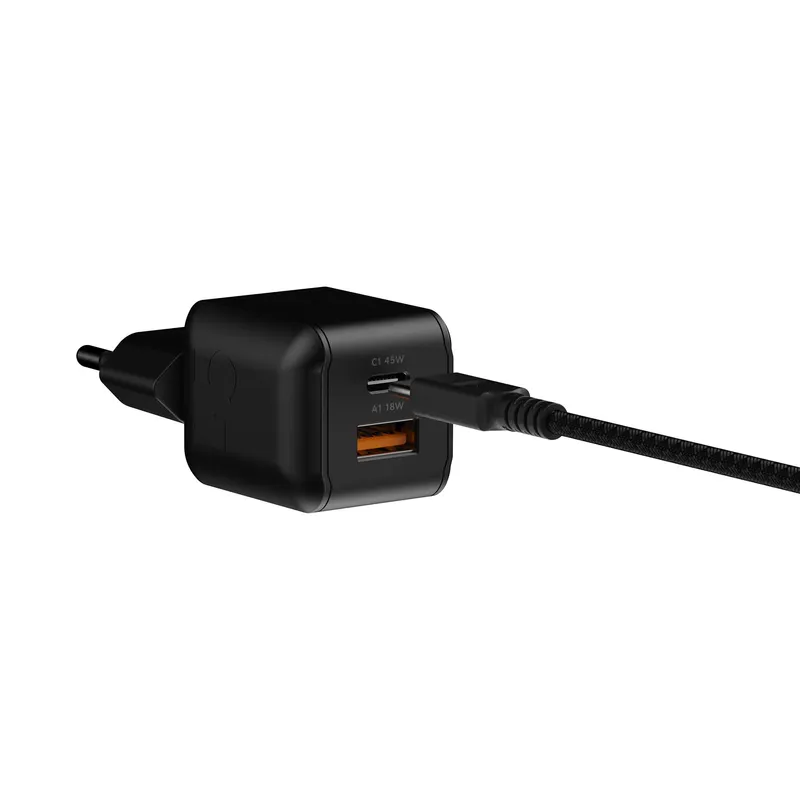 Xtorm 45W GaN3 NextGen Hjemmeoplader USB-C/A GRS Sort - 9510373
