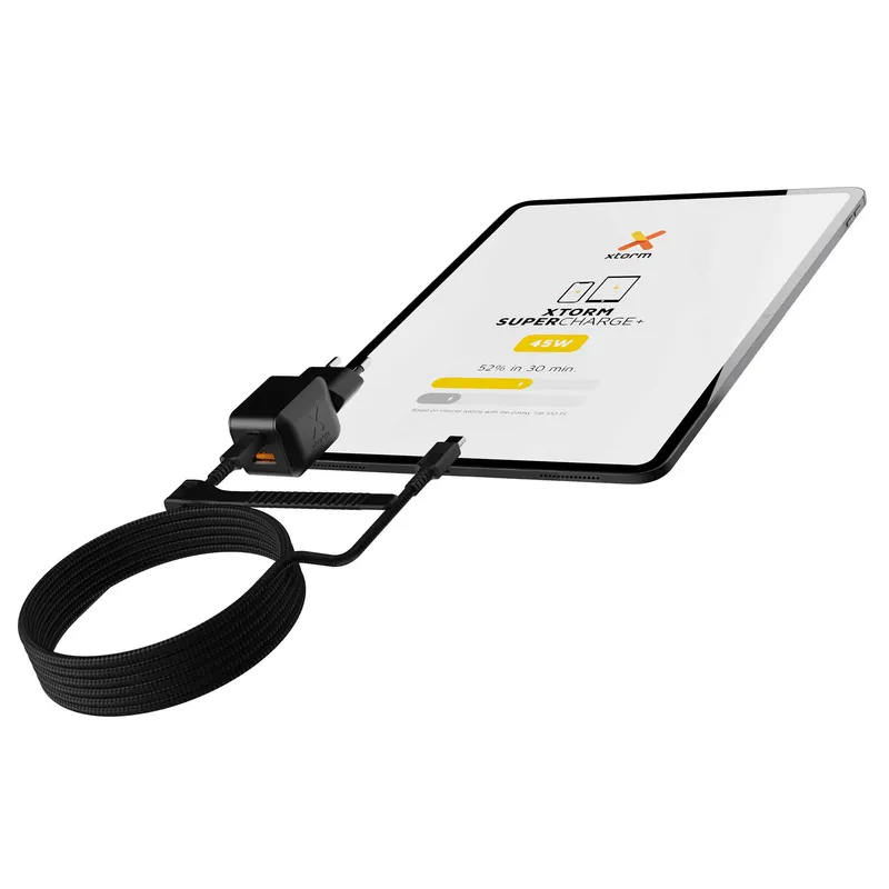 Xtorm 45W GaN3 NextGen Hjemmeoplader USB-C/A GRS Sort - 9510373