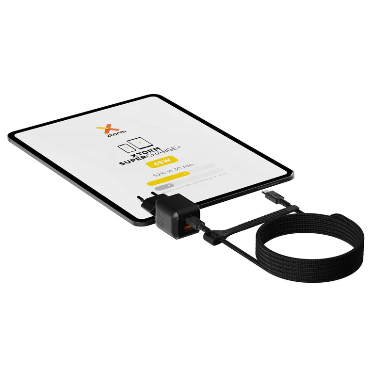 Xtorm 45W GaN3 NextGen Hjemmeoplader USB-C/A GRS Sort - 9510373