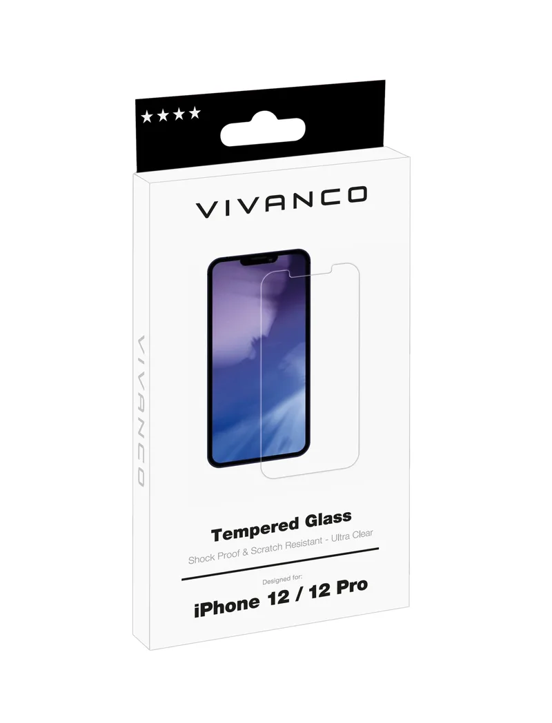 Vivanco Hærdet beskyttelsesglas 9H iPhone 12 / 12 Pro - 2862136