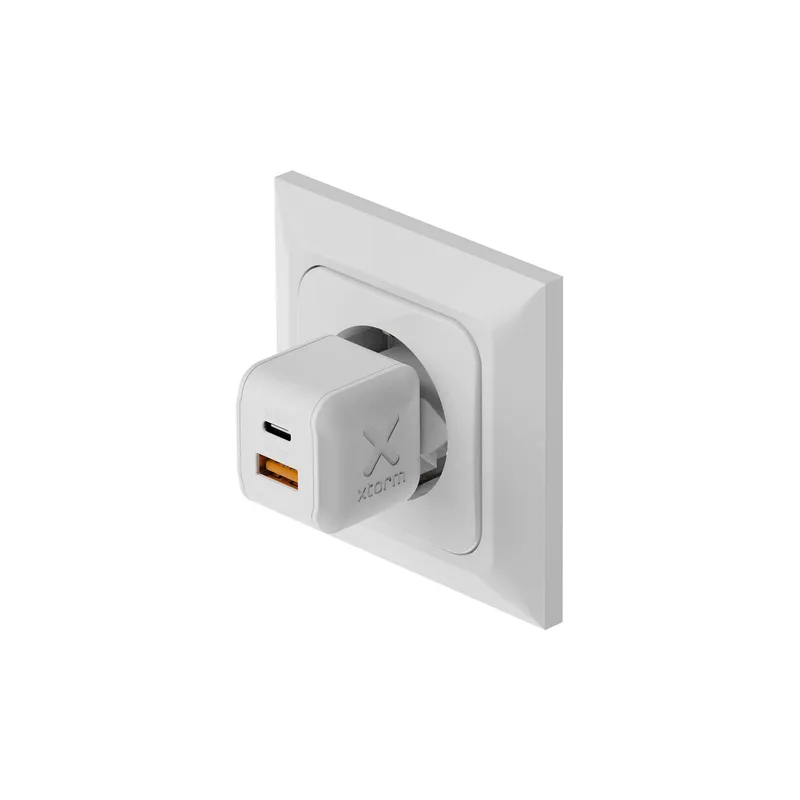 Xtorm 25W GaN3 NextGen Hjemmeoplader USB-C/A GRS Hvid - 9510370