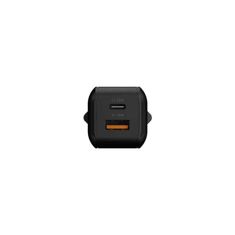 Xtorm 25W GaN3 NextGen Hjemmeoplader USB-C/A GRS Sort - 9510371
