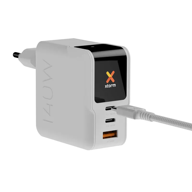 Xtorm 140W GaN3 NextGen Hjemmeoplader USB-C/C/A GRS Hvid - 9510376