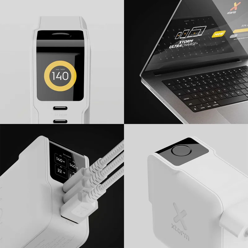 Xtorm 140W GaN3 NextGen Hjemmeoplader USB-C/C/A GRS Hvid - 9510376