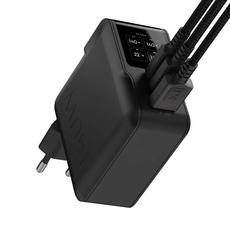 Xtorm 140W GaN3 NextGen Hjemmeoplader USB-C/C/A GRS Sort - 9510377