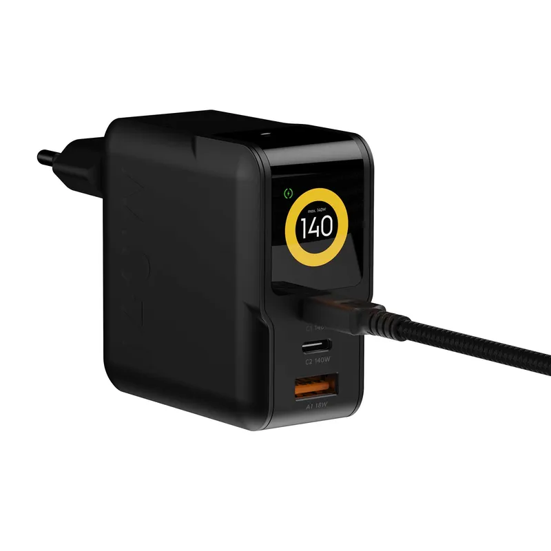 Xtorm 140W GaN3 NextGen Hjemmeoplader USB-C/C/A GRS Sort - 9510377