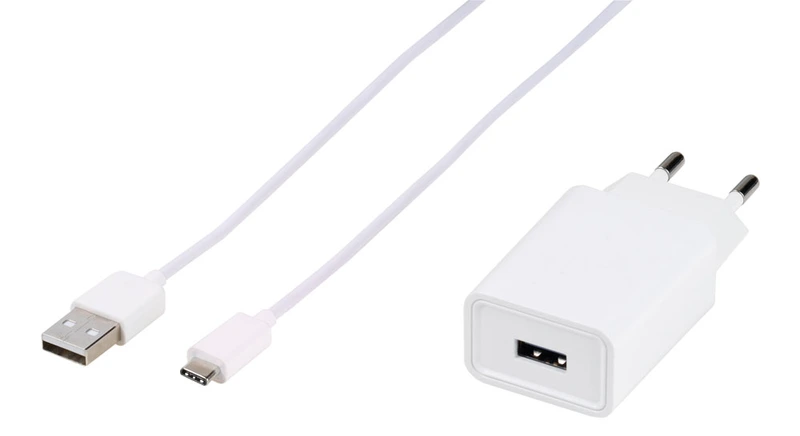Vivanco Hjemmeoplader 3A 15W + USB-C kabel Hvit - 2862146