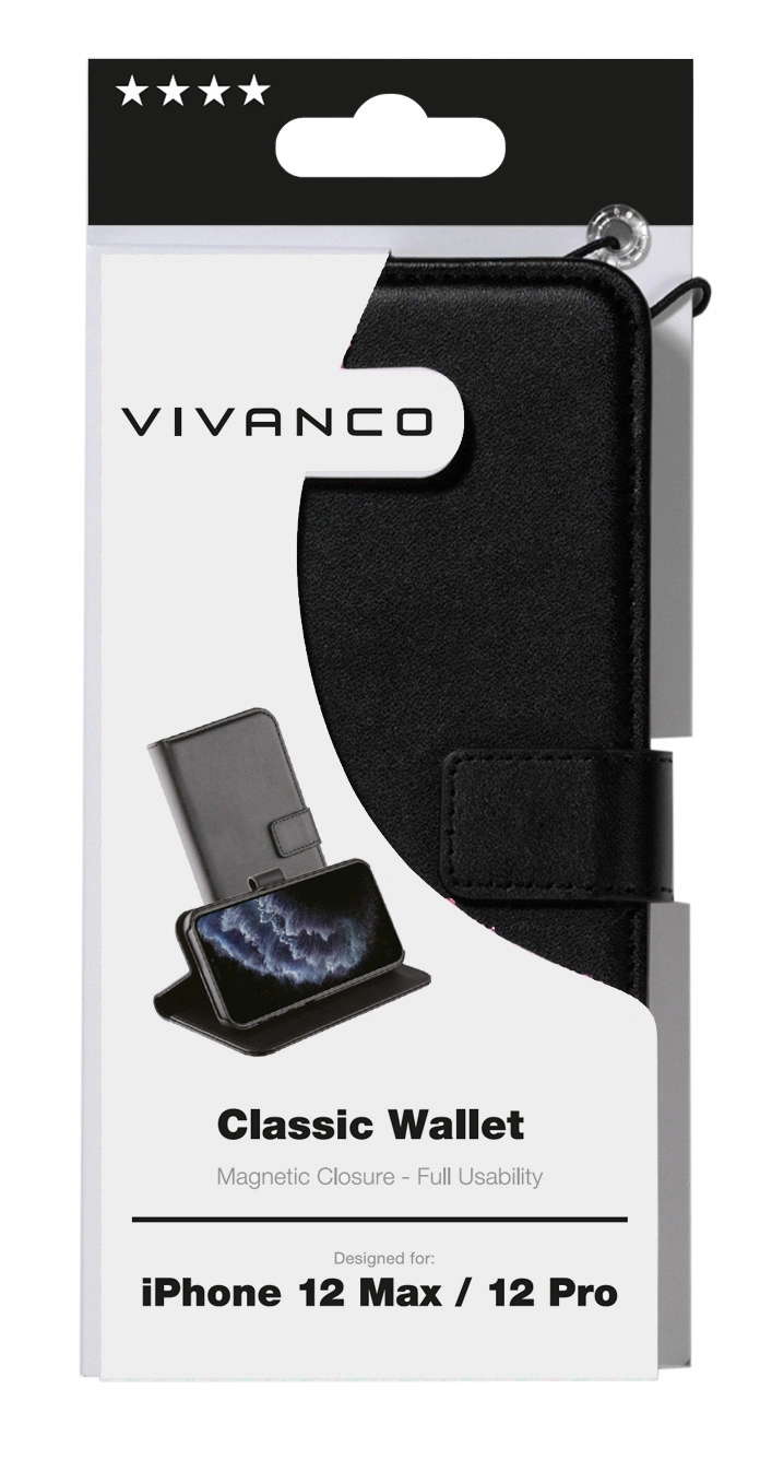 Vivanco Classic Wallet iPhone 12/12 Pro Sort - 2862160