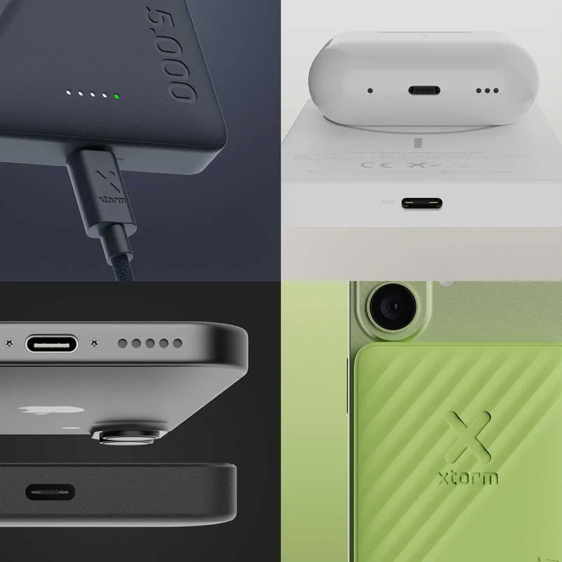 Xtorm Magnetisk Trådløs 15W Power Bank USB-C 5.000mAh Ice - 9510325