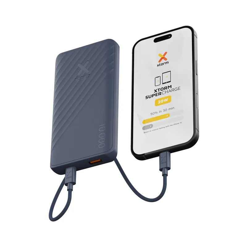 Xtorm Power Bank 10.000mAh 20W USB-C & USB-A Blå - 9510317
