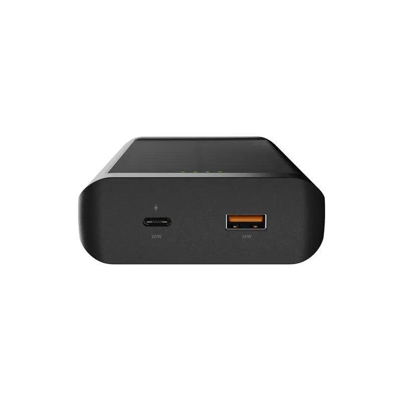Xtorm Solcell Power Bank USB-A/C 10.000mAh/20W med lommelygte Sort - 9510355