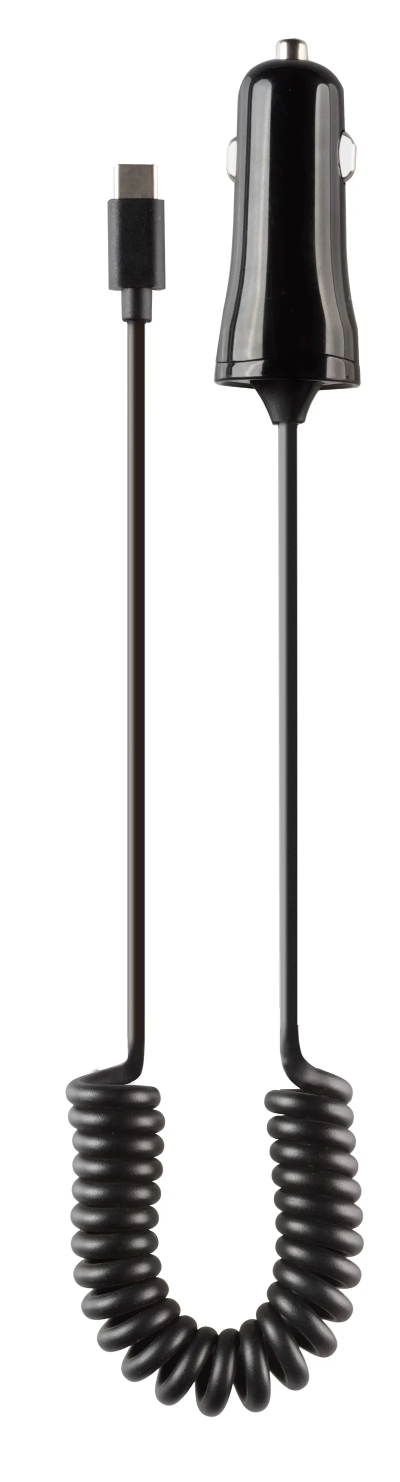 Vivanco Biloplader 2.4A USB-C med 1m spiralkabel Sort - 2862785