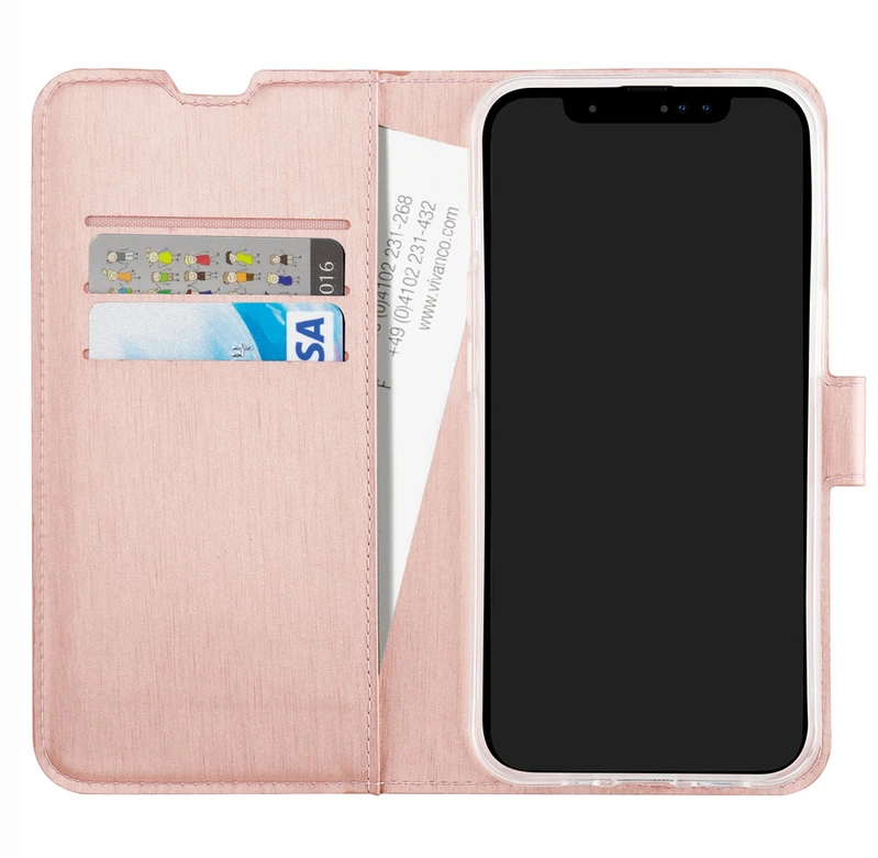 Vivanco Classic Wallet iPhone 14 Pro Rose Guld - 2863476