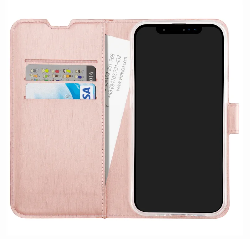 Vivanco Classic Wallet iPhone 15 Pro Rose Guld - 2863905