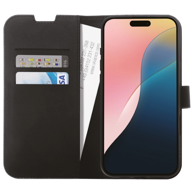 Vivanco Classic Wallet iPhone 16 Sort - 2864251