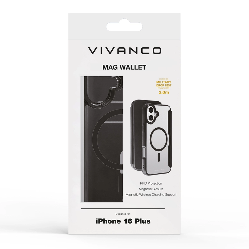 Vivanco Mag Wallet iPhone 16 Plus Sort - 2864259