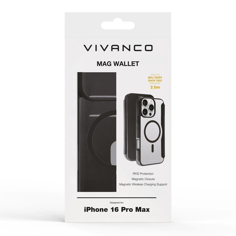 Vivanco Mag Wallet iPhone 16 Pro Max Sort - 2864262