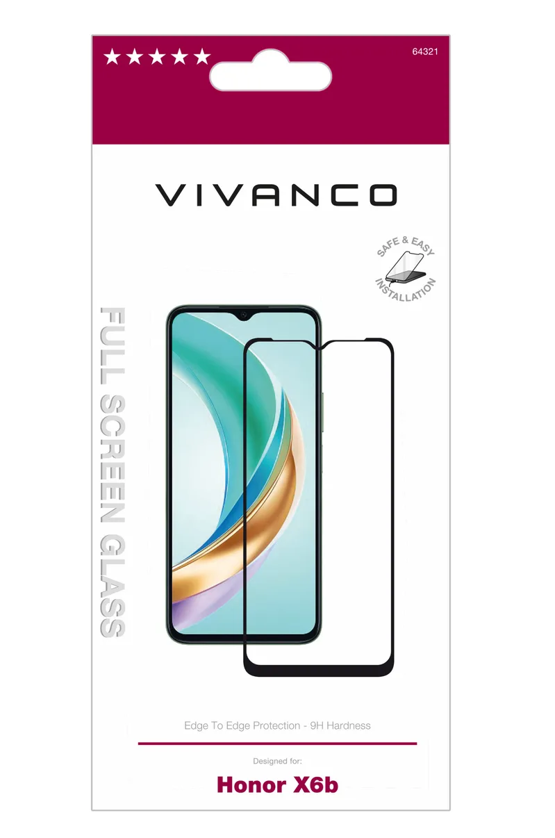 Vivanco Fuldskærm Beskyttelseglas Honor X6b 5G - 2864321