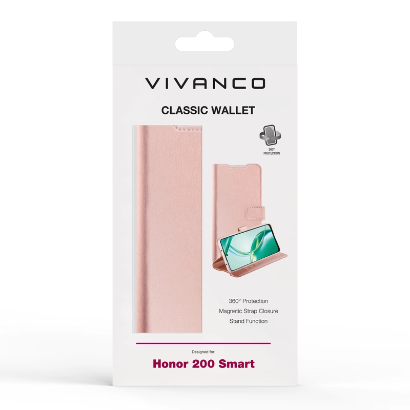 Vivanco Classic Wallet Honor 200 Smart Rose Guld - 2864346