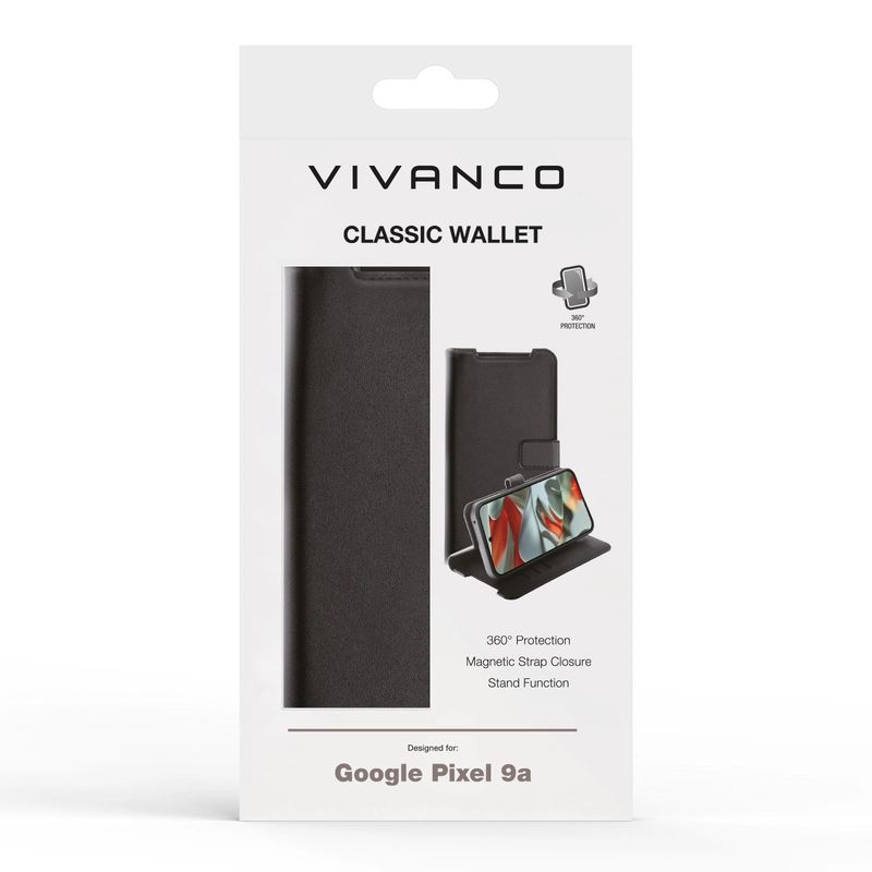 Vivanco Classic Wallet Google Pixel 9a Sort - 2864453