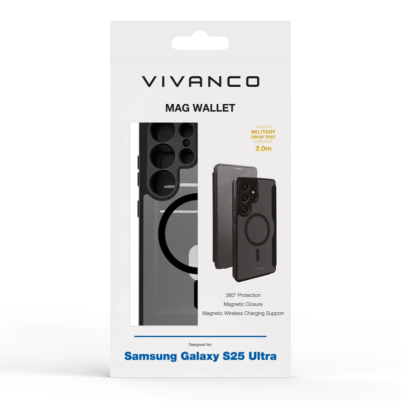Vivanco Mag Wallet Samsung Galaxy S25 Ultra Sort - 2864500