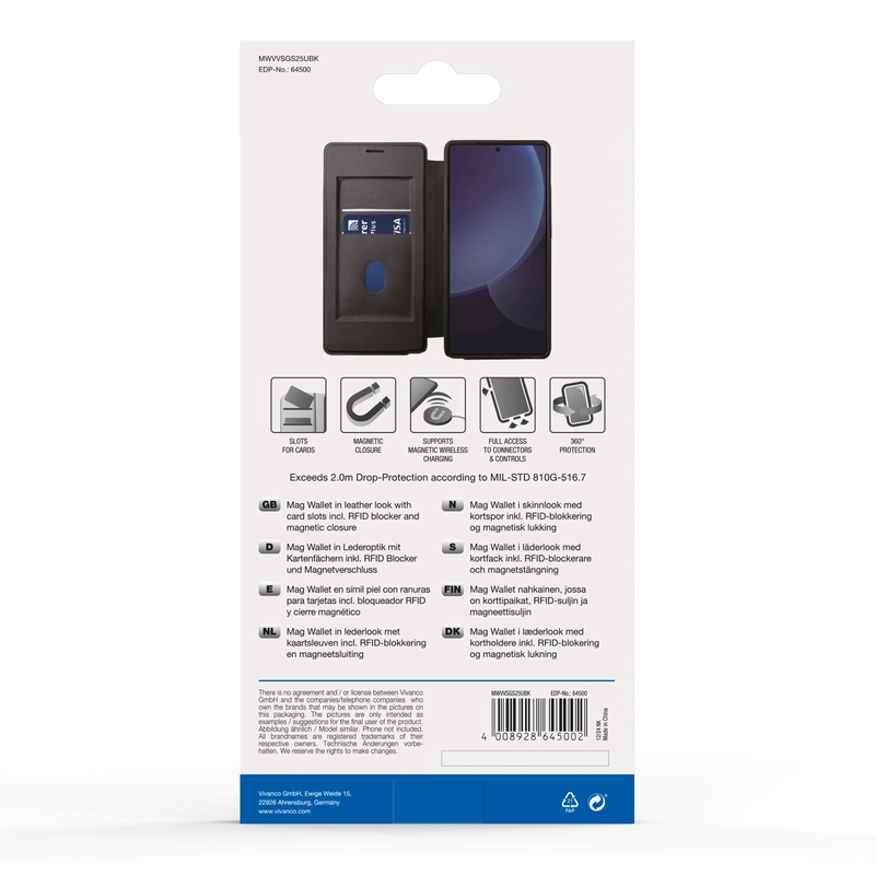 Vivanco Mag Wallet Samsung Galaxy S25 Ultra Sort - 2864500
