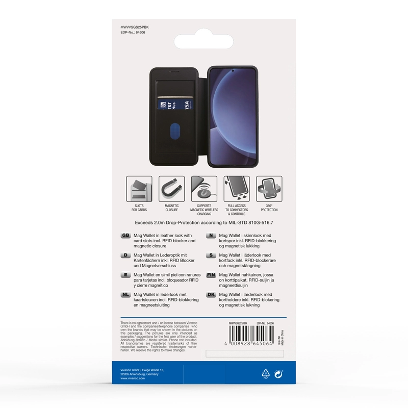 Vivanco Mag Wallet Samsung Galaxy S25+ Sort - 2864506