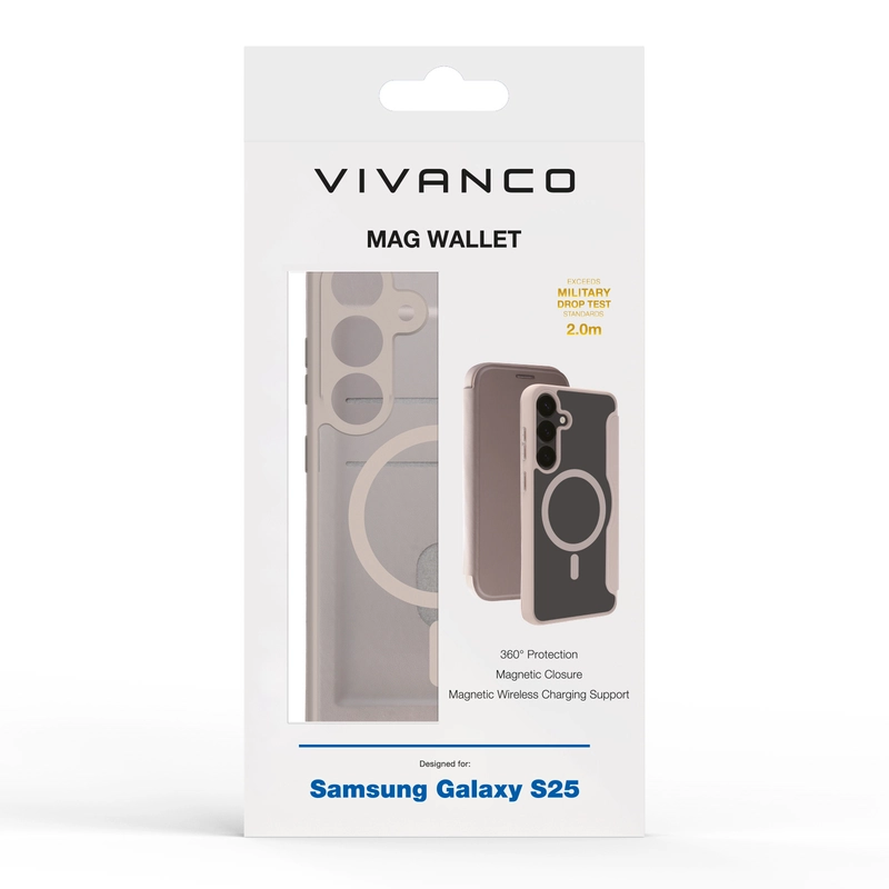Vivanco Mag Wallet Samsung Galaxy S25 Greige - 2864513