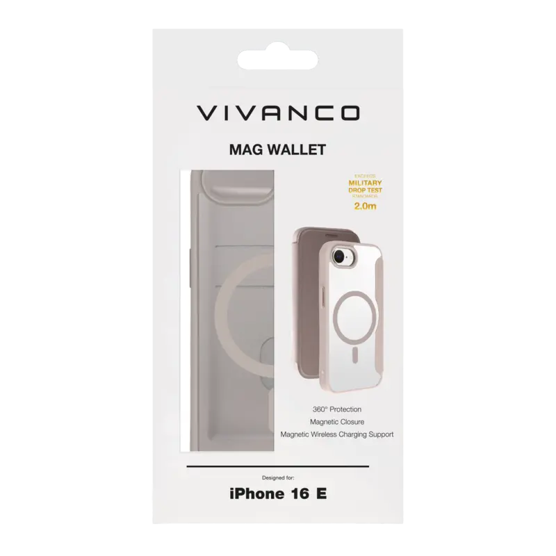 Vivanco Mag Wallet Apple Apple iPhone 17e/16e Greige - 2864529