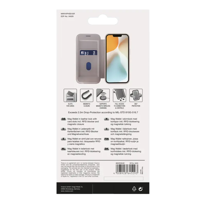 Vivanco Mag Wallet Apple Apple iPhone 17e/16e Greige - 2864529