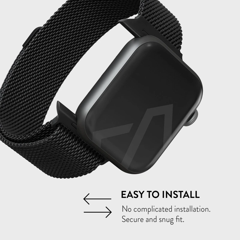 Burga Metal Mesh Black - Apple Watch 42/44/45/46/49mm Metal urrem - 2178229