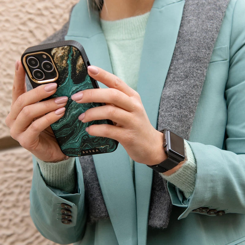 Burga Metal Mesh Black - Apple Watch 42/44/45/46/49mm Metal urrem - 2178229