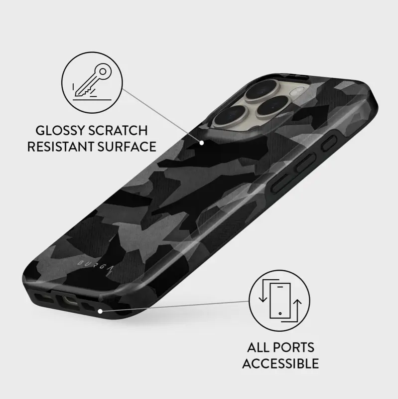Burga Night Black Camo - Apple iPhone 16 Tough MagSafe Cover - 2937765