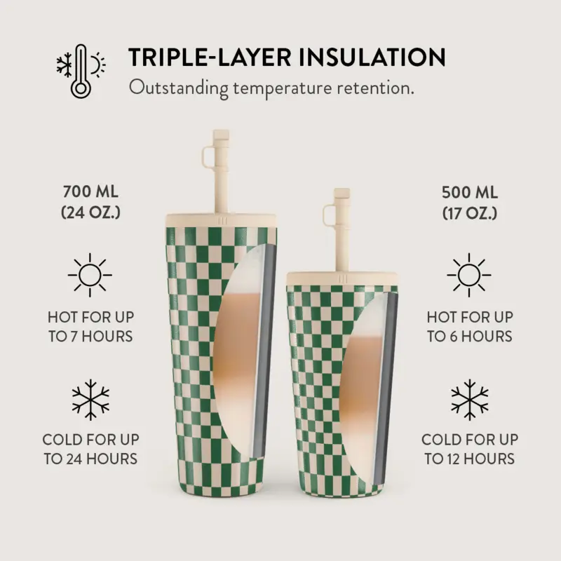 Burga Ivy League - Termokop 500ml med Låg/Sugerør sæt - 2950258
