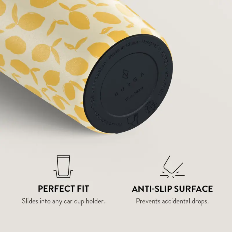 Burga Lemon Tart - Termokop 500ml med Låg/Sugerør sæt - 2950282