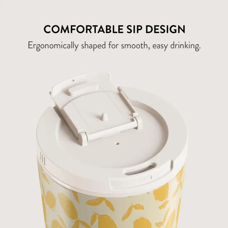 Burga Lemon Tart - Termokop 500ml med Låg/Sugerør sæt - 2950282